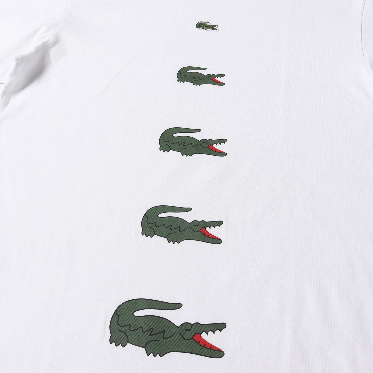 23AW × LACOSTE ワニ 刺繍 プリント バインダーネック Tシャツ (FL-T011) / モード デザイナーズ