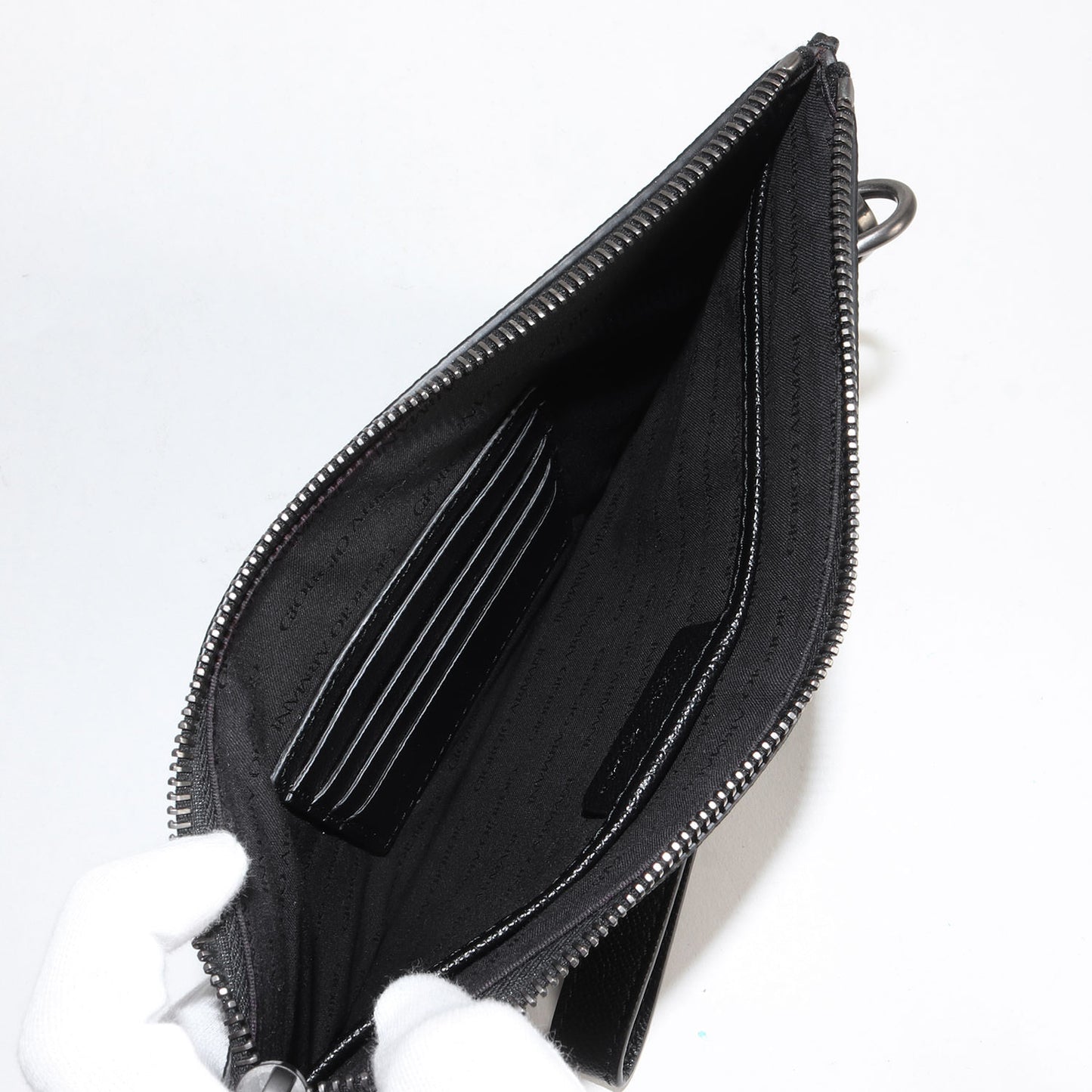 ハンドストラップ GA リピート ロゴ レザー クラッチ バッグ / ポーチ セカンドバッグ バッグインバッグ ラグカジ イタカジ MADE IN ITALY