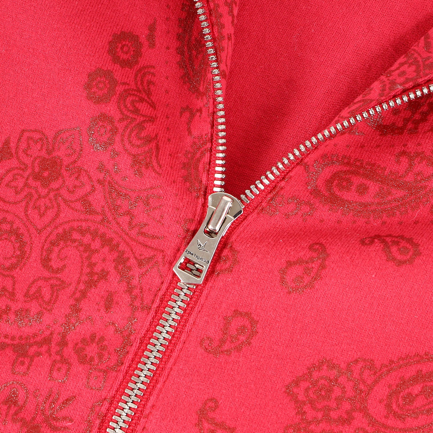 ペイズリー プリント 度詰め天竺 ダブルジップ パーカー (BANDANA PATCH PARKA MRB318 COT228) / フーディー アウター 羽織 ラグカジ ラグジュアリー カジュアル