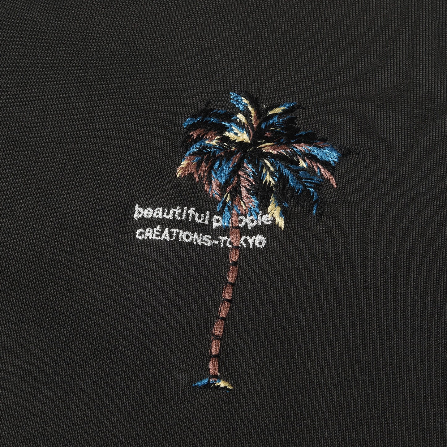 24SS ワンポイント グラフィック ロゴ 刺繍 タンクトップ (suvin compact jersey palm emb tank top 1415310010) / ノースリーブ スリーブレス Tシャツ ベスト