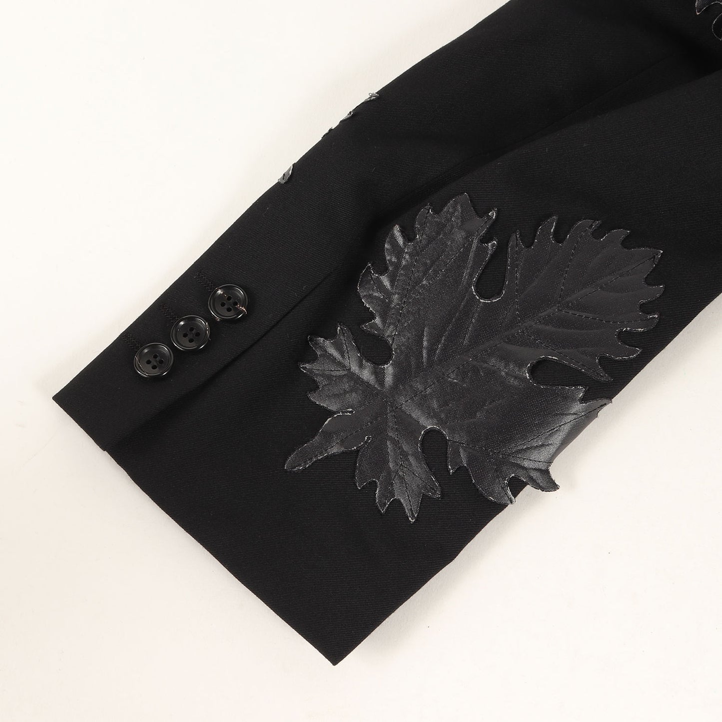 24SS リーフ 刺繍 ドッキング ストライプ ガーデン ジャケット (PM-J020) / 3B ドレス テーラード 変型 モード デザイナーズ ドメブラ 個性派