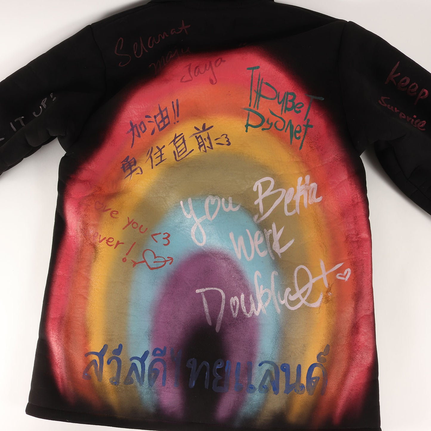 ハンドペイント フェイク ムートン ボア コート (MESSAGE HAND PAINTED MOUTON COAT)