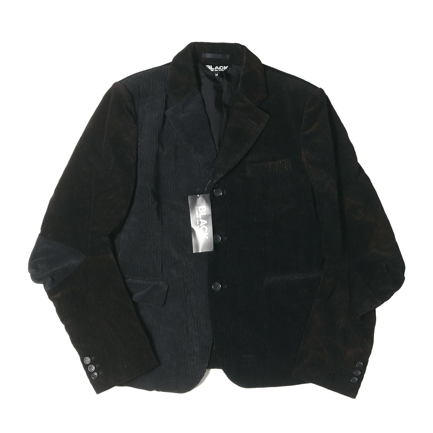 BLACK COMME des GARCONS (ブラック コムデギャルソン) 22AW ブリーチ加工 パッチワーク コーデュロイ 3B テーラード  ジャケット (1J-J011) / 変型 切替 こぶ 太畝 モード デザイナーズ ドメブラ - ブランド古着の通販・買取 | BEEGLE by  Boo-Bee