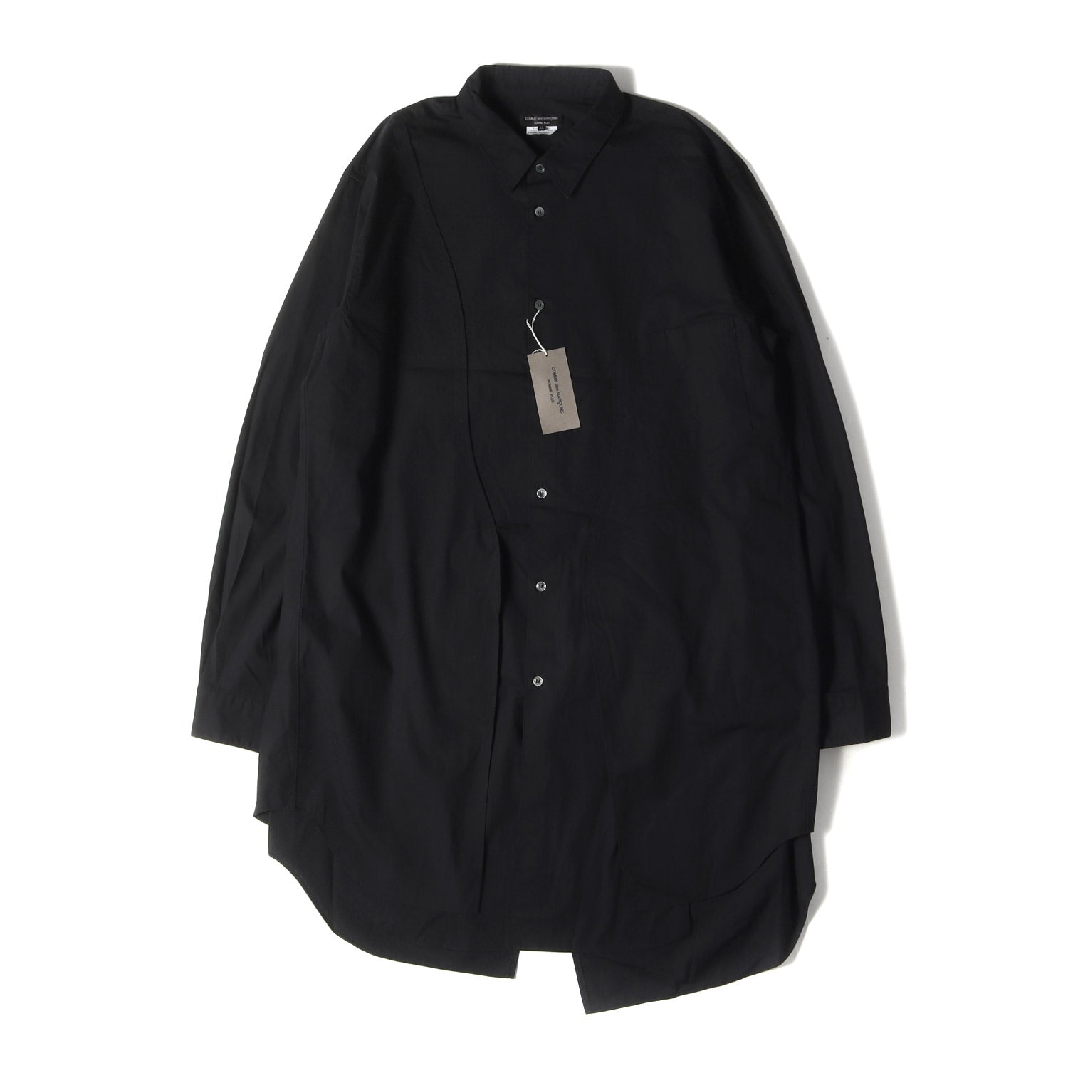 COMME des GARCONS HOMME PLUS (コムデギャルソン オムプリュス) 24SS カーブ スイッチング ブロード ロング ドレス  シャツ (PM-B023) / コート 長袖 変型 切替 デザイン モード デザイナーズ – ブランド古着の通販・買取 | BEEGLE by  Boo-Bee