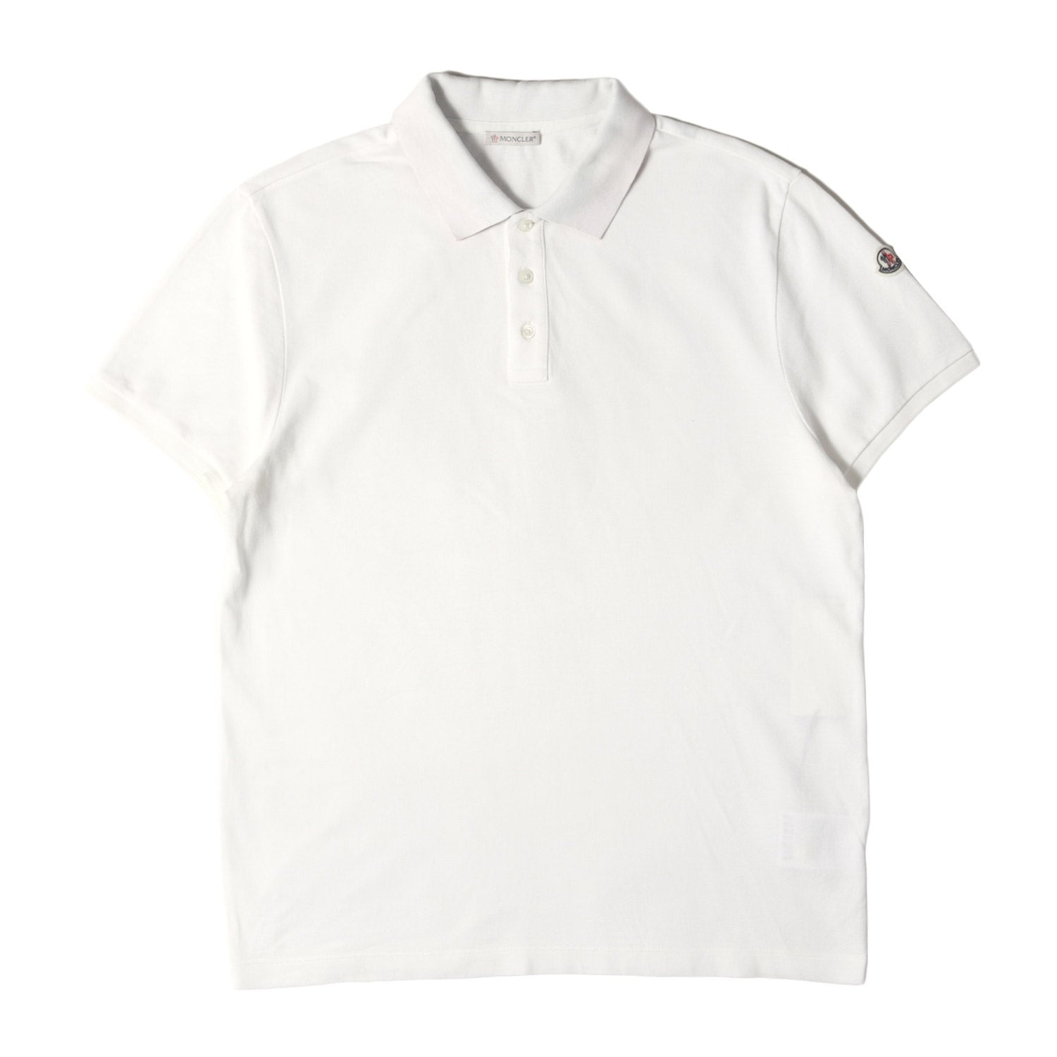 モンクレール MONCLER トリコロール ポロシャツ 半袖 白 L メンズ Slim