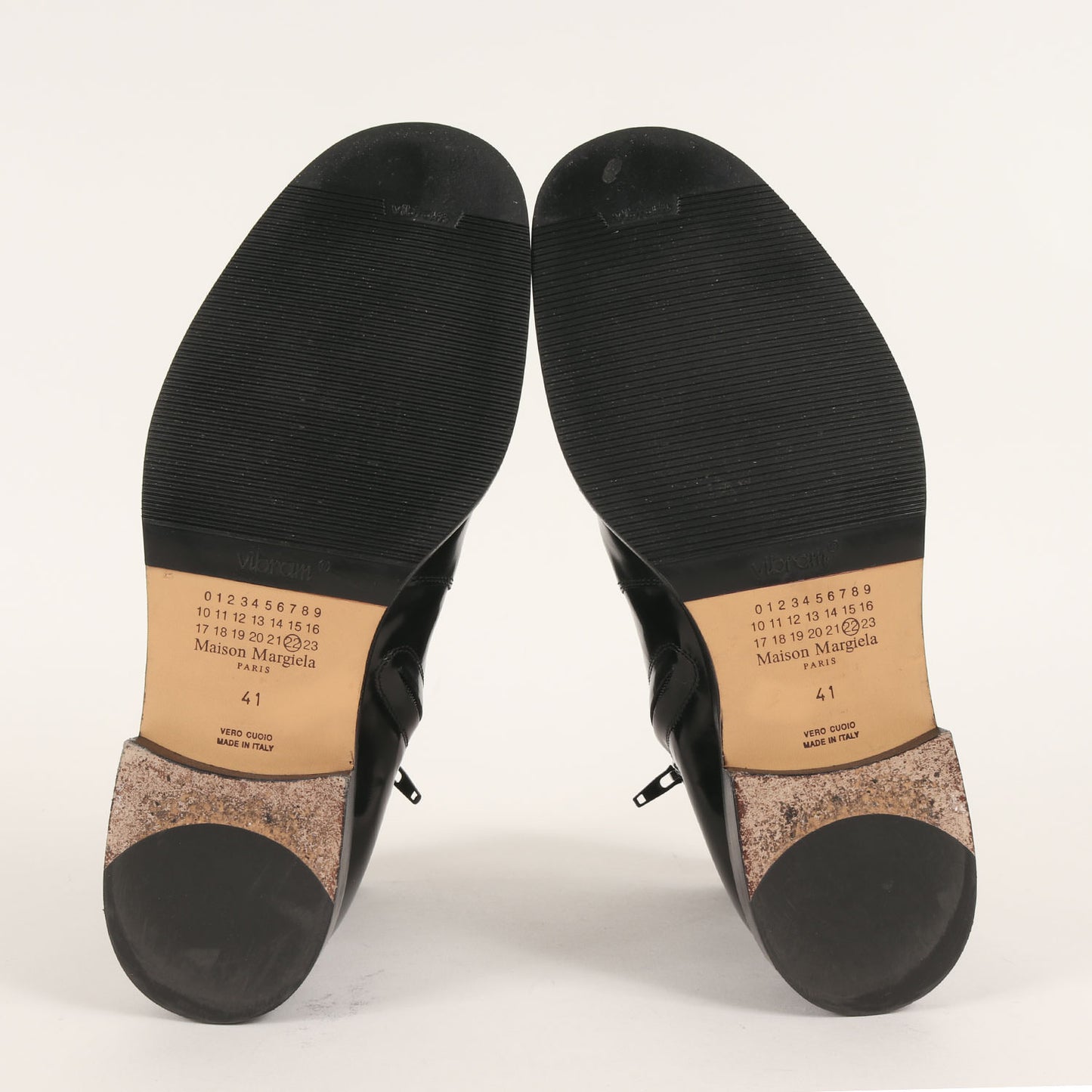 21AW インサイドジップ ガラスレザー ブーツ / Margiela22