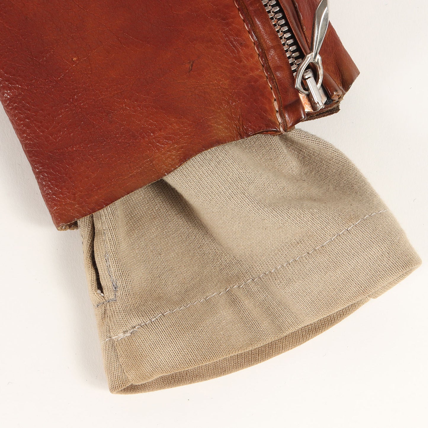 カーフレザー ダブルジップ シングル ライダース ジャケット