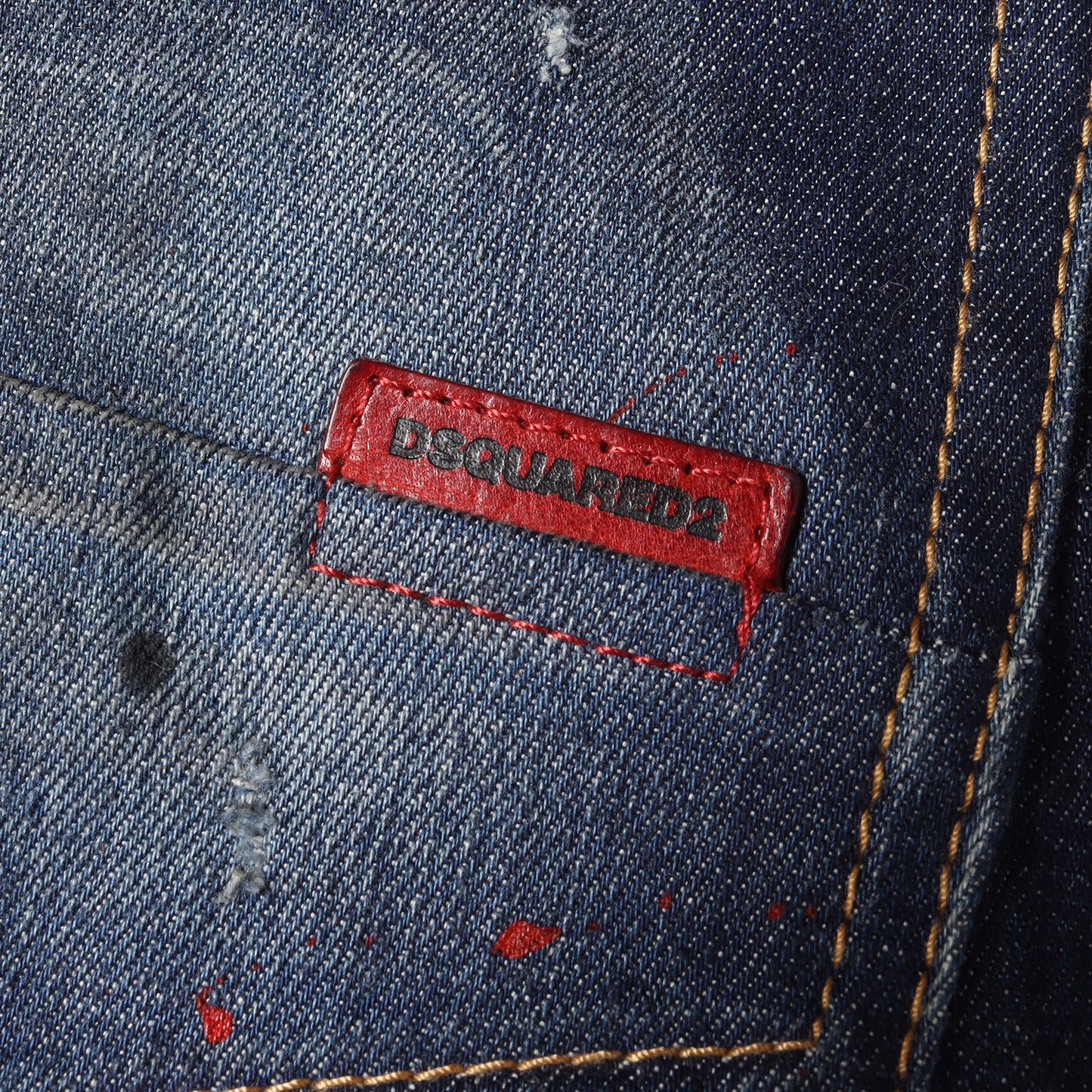 ペイント加工 ストレッチ ボタンフライ デニム パンツ (Hockney jean S74LA0695 S30342)