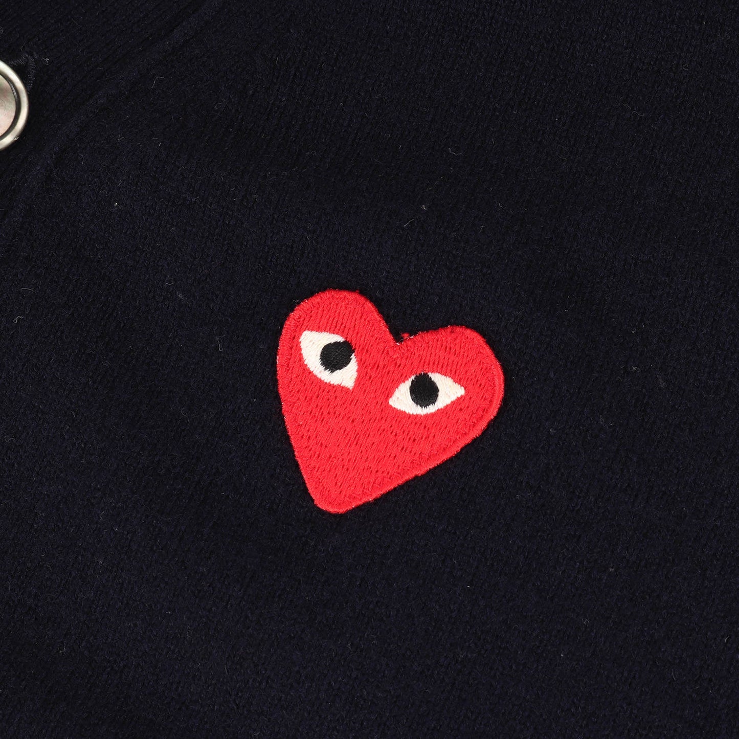 00s PLAY ハート 刺繍 ニット Vネック カーディガン (AZ-N016) / AD2005