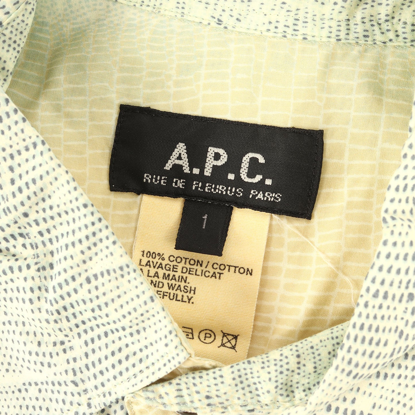 90s - 00s イーストバイウエスト期 クロコダイル プリント 半袖 ドレス シャツ / MADE IN FRANCE