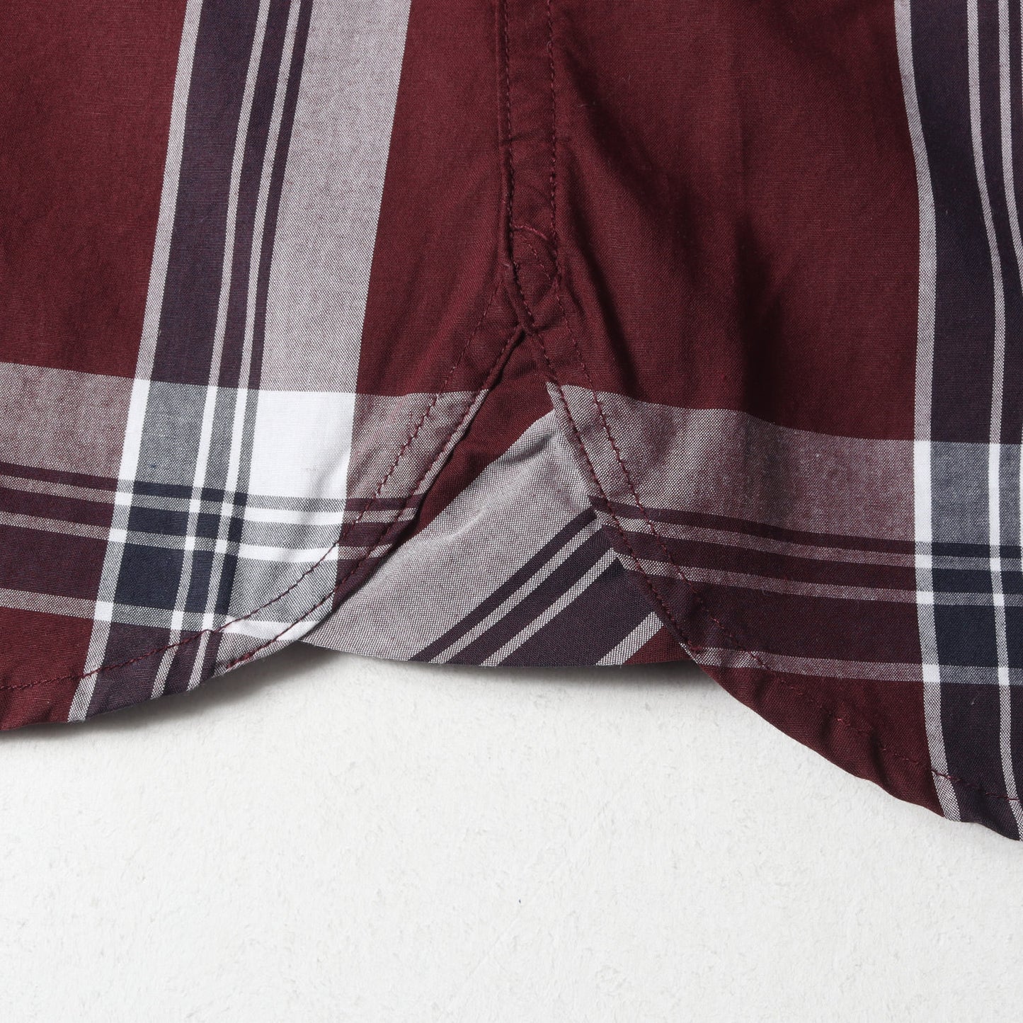 オーバーチェック ボタンダウン ドレス シャツ