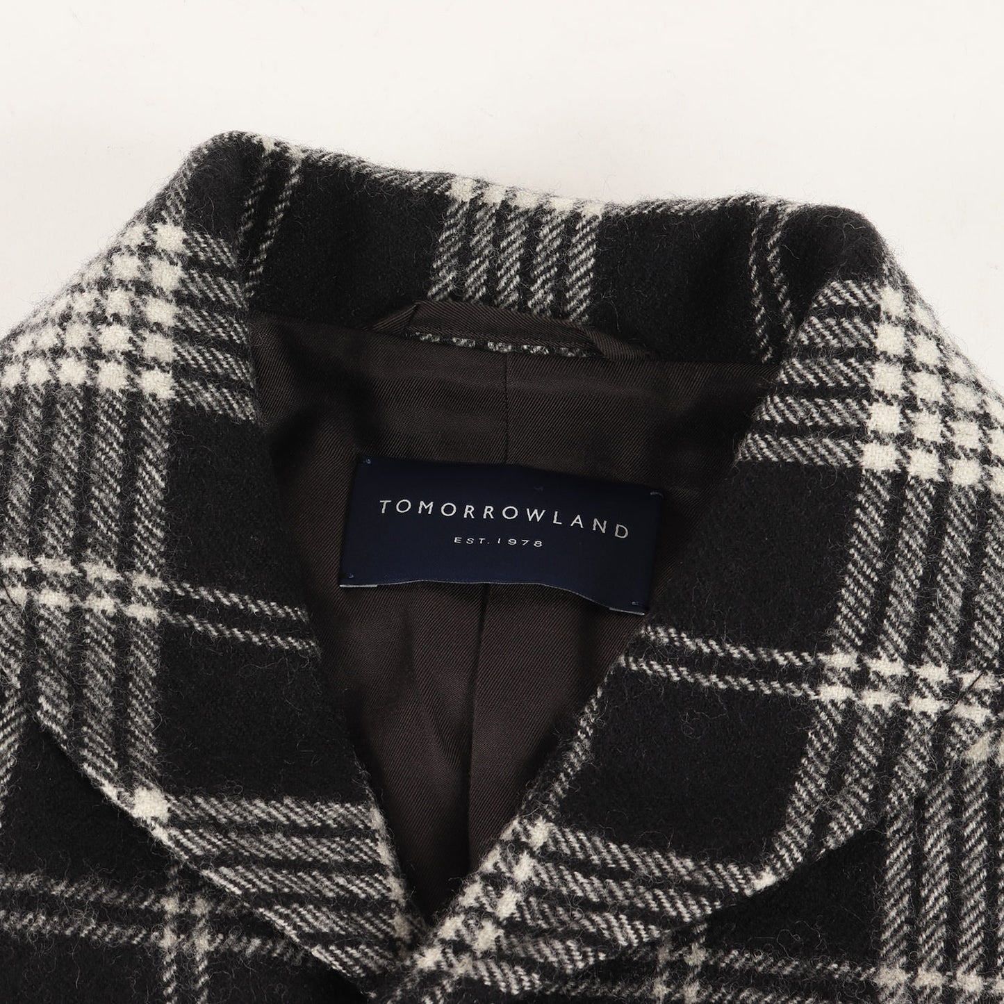 チェック ショールカラー ウール ブルゾン (63-08-84-08302)