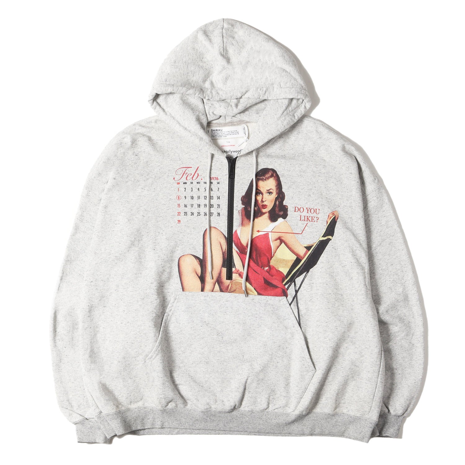 DAIRIKU (ダイリク) グラフィック ハーフジップ スウェット パーカー (Pinup Girl Half zip Hoodie 20AW  R-1) / 裏毛 - ブランド古着の通販・買取 | BEEGLE by Boo-Bee