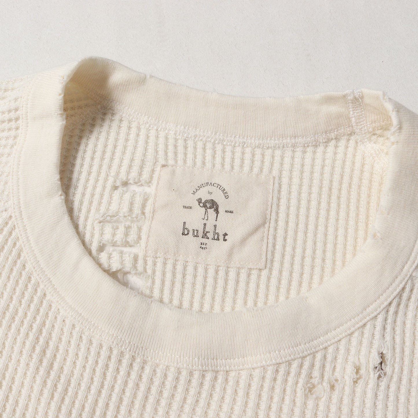 23AW ダメージ加工 クォータースリーブ ワッフル カットソー (3/4 SLEEVE WAFFLE TEE BT23F00200)