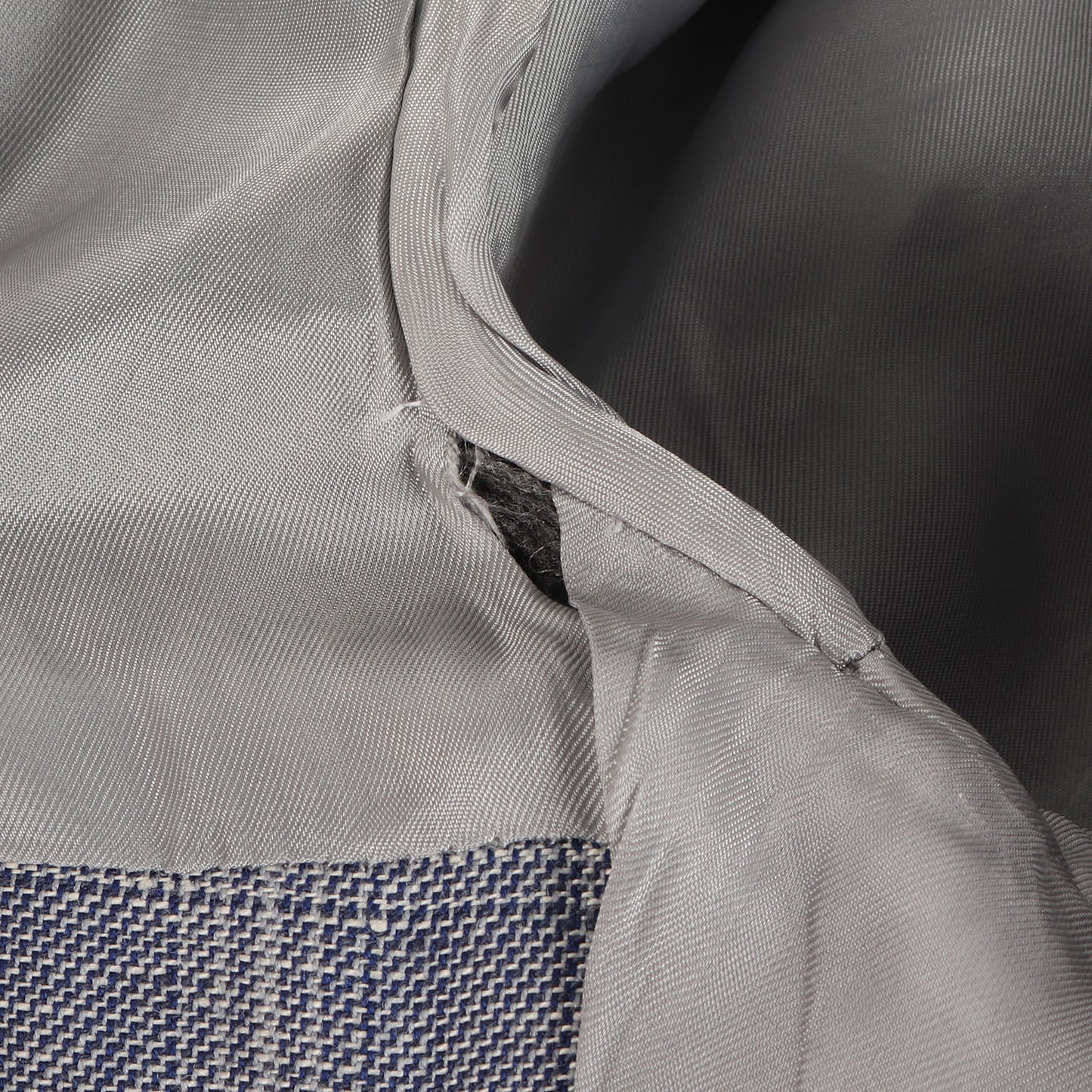 リネン/ウール チェック 2Bテーラードジャケット