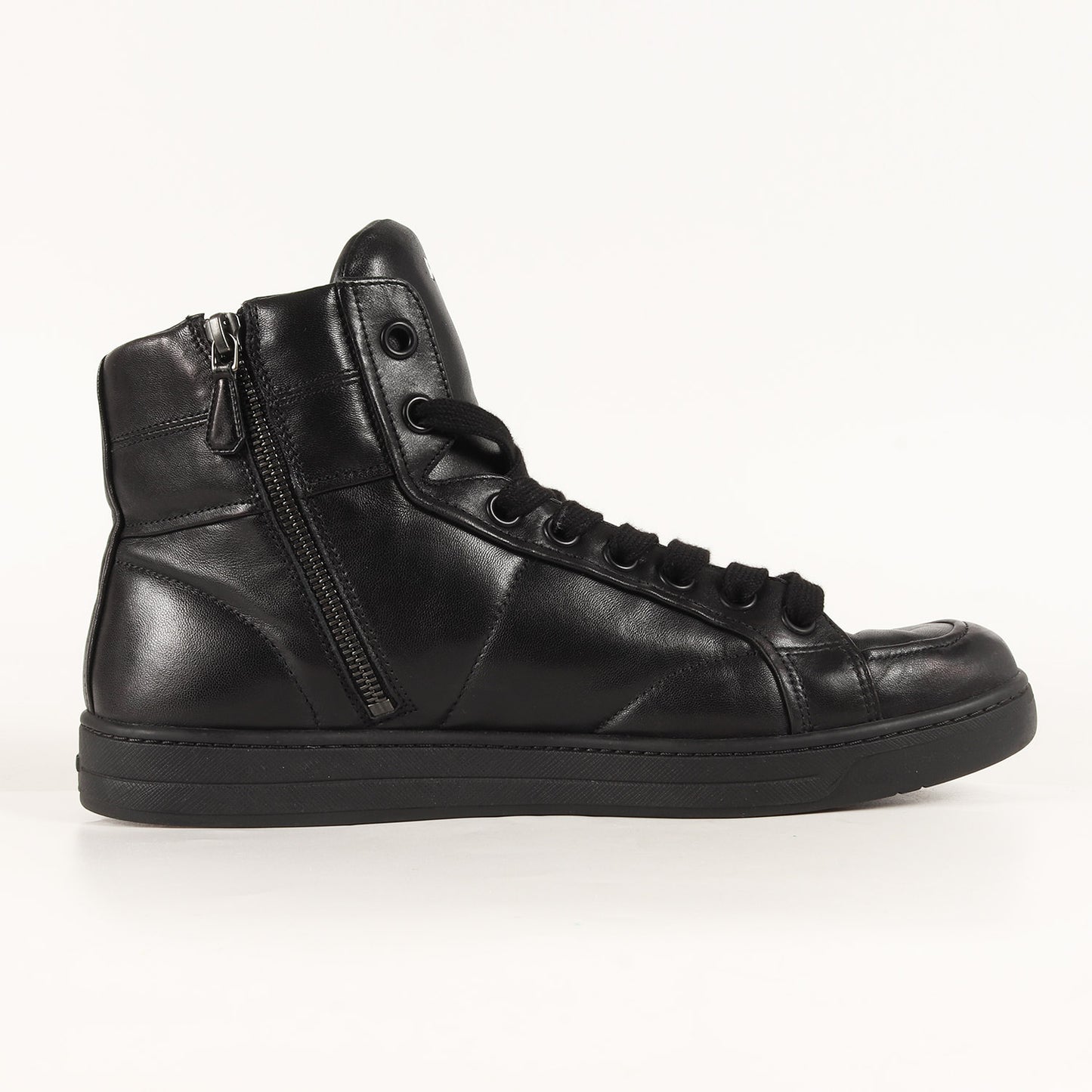 エンボスロゴ インサイドジップ レースアップ レースアップ ハイカット スニーカー (4T 2596)