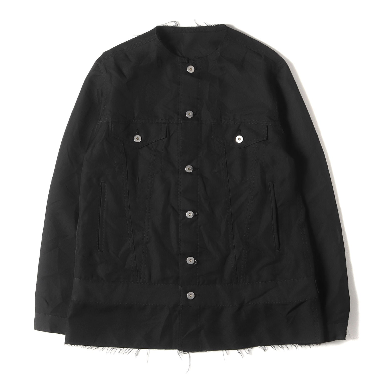 BLACK COMME des GARCONS (ブラック コムデギャルソン) 24SS カットオフ ポリ縮 トラッカージャケット (1M-J029)  - ブランド古着の通販・買取 | BEEGLE by Boo-Bee