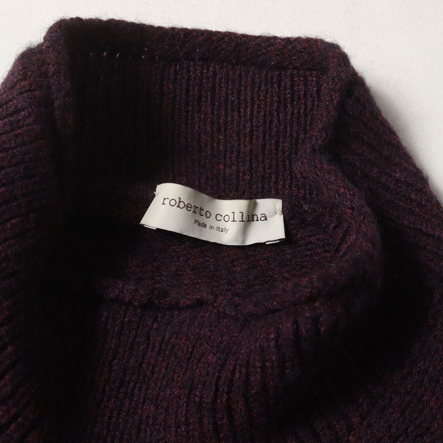 ハイネック キャメル混 メランジ ウール ニット (962921)