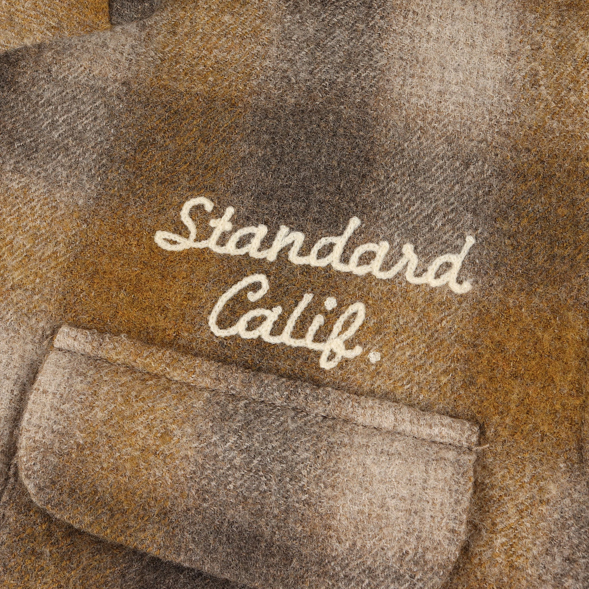 オンブレチェック オープンカラー ウールシャツ (Wool Check Shirt)