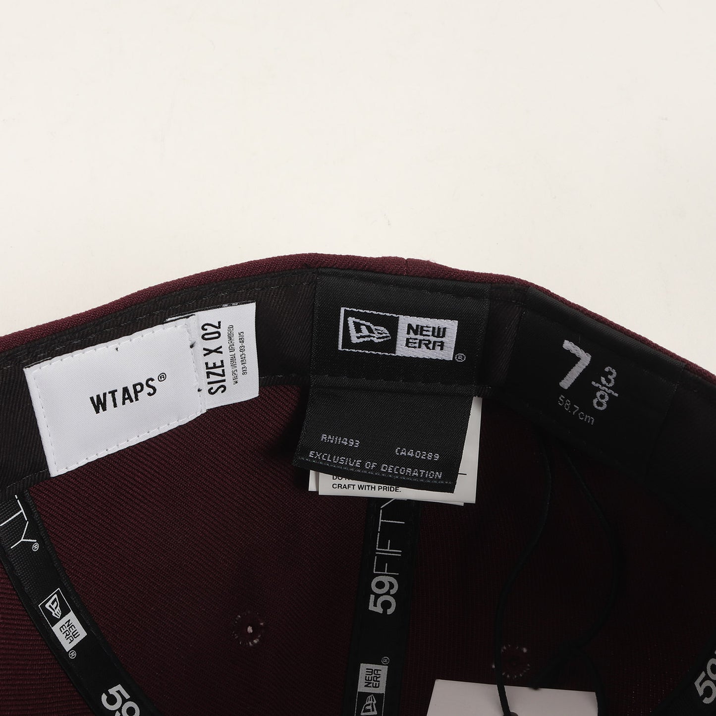 24AW × NEW ERA WTロゴ刺繍 ベースボールキャップ(59FIFTY LOW PROFILE / CAP / POLY. TWILL. 242NENED-HT0)