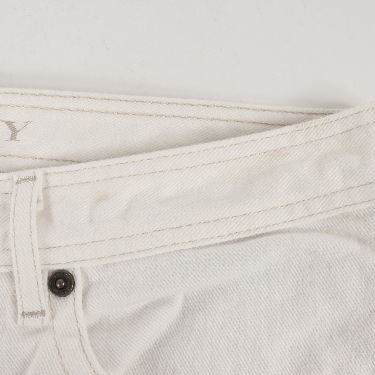 ストレッチ ストレート ホワイト デニム パンツ / ジッパーフライ MADE IN JAPAN