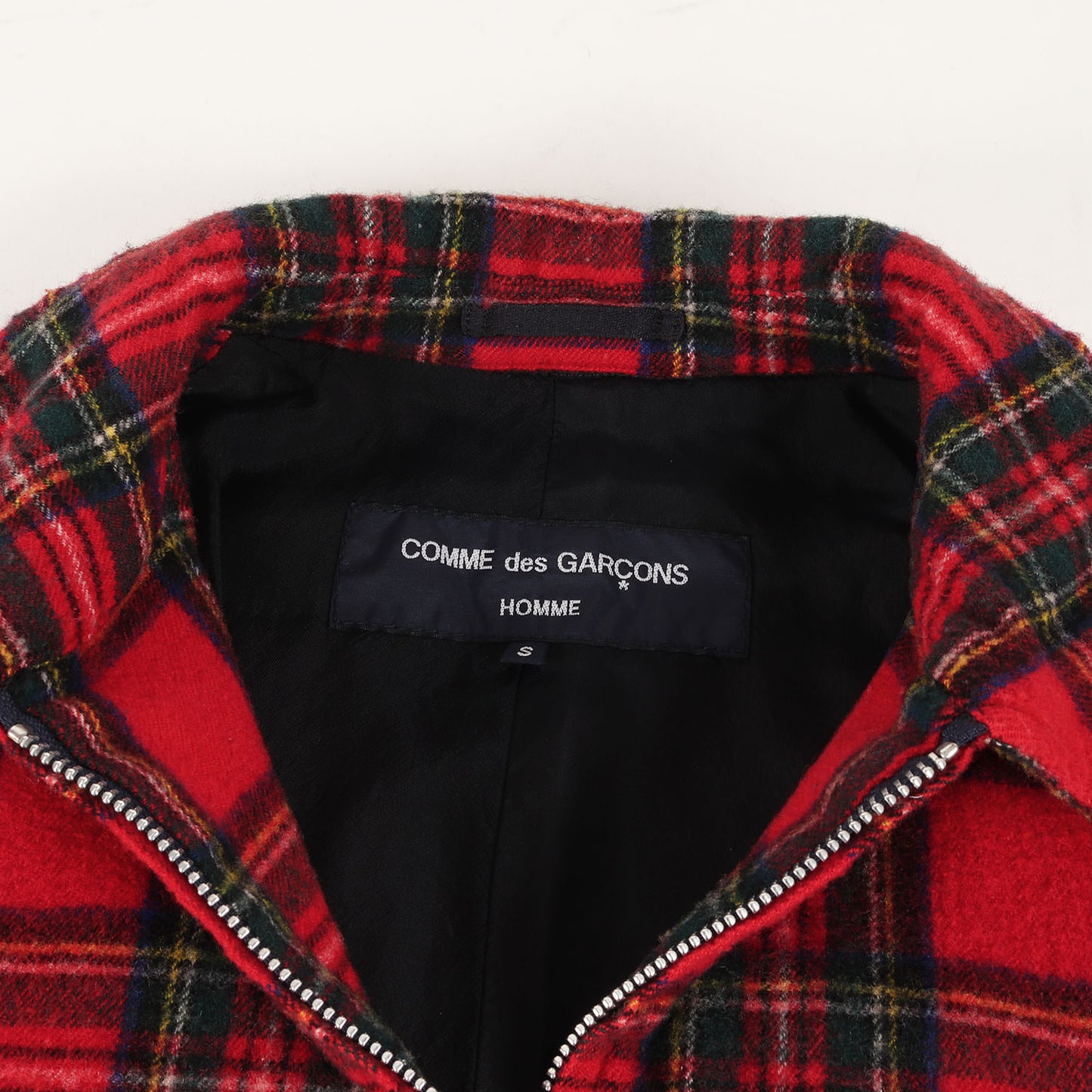 08AW タータンチェック ウール 縮絨 ニット ジップアップ ブルゾン (HB-J093)