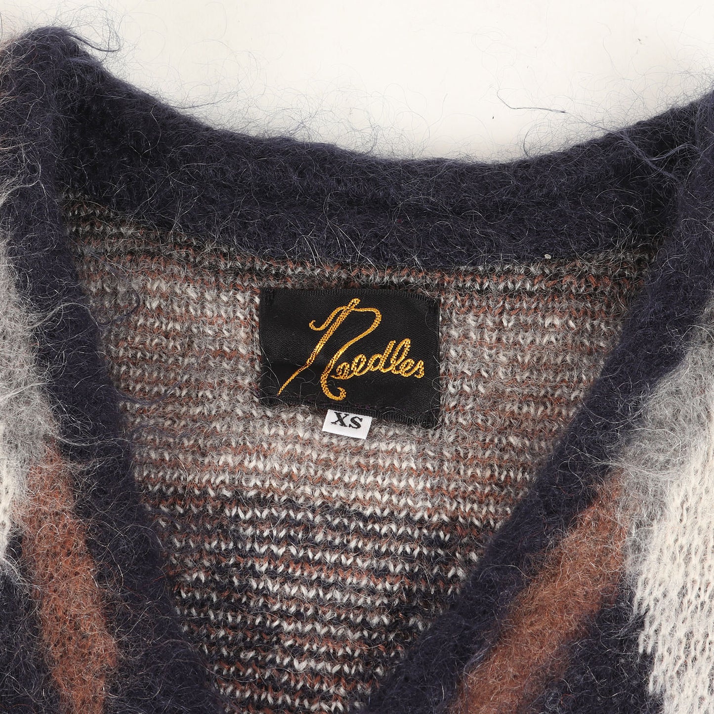 アーガイル柄 モヘヤ ウール ニット カーディガン (Mohair Cardigan Diamond BG258)