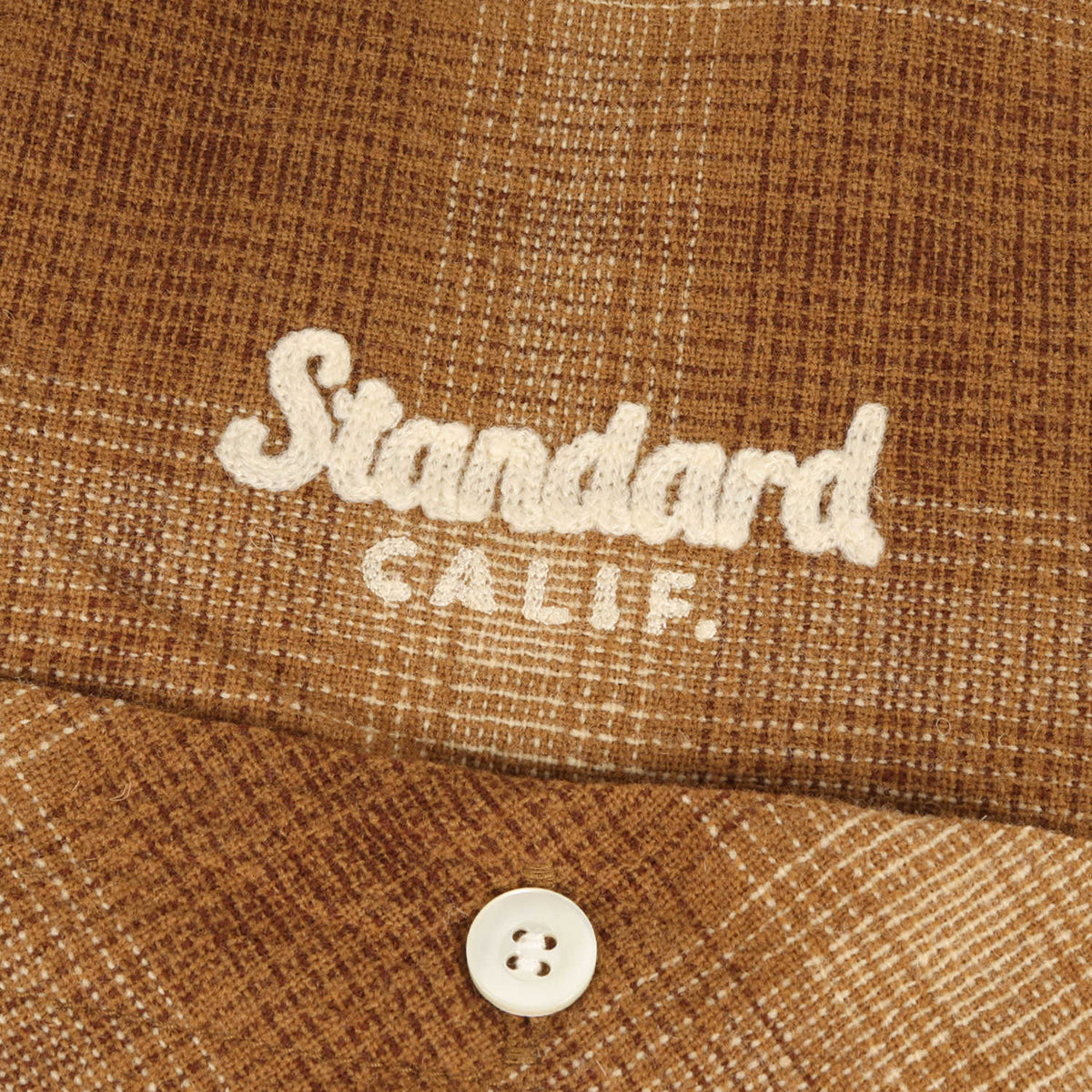24AW チェーン ロゴ 刺繍 オンブレチェック ウール オープンカラー シャツ (SD Wool Check Shirt)