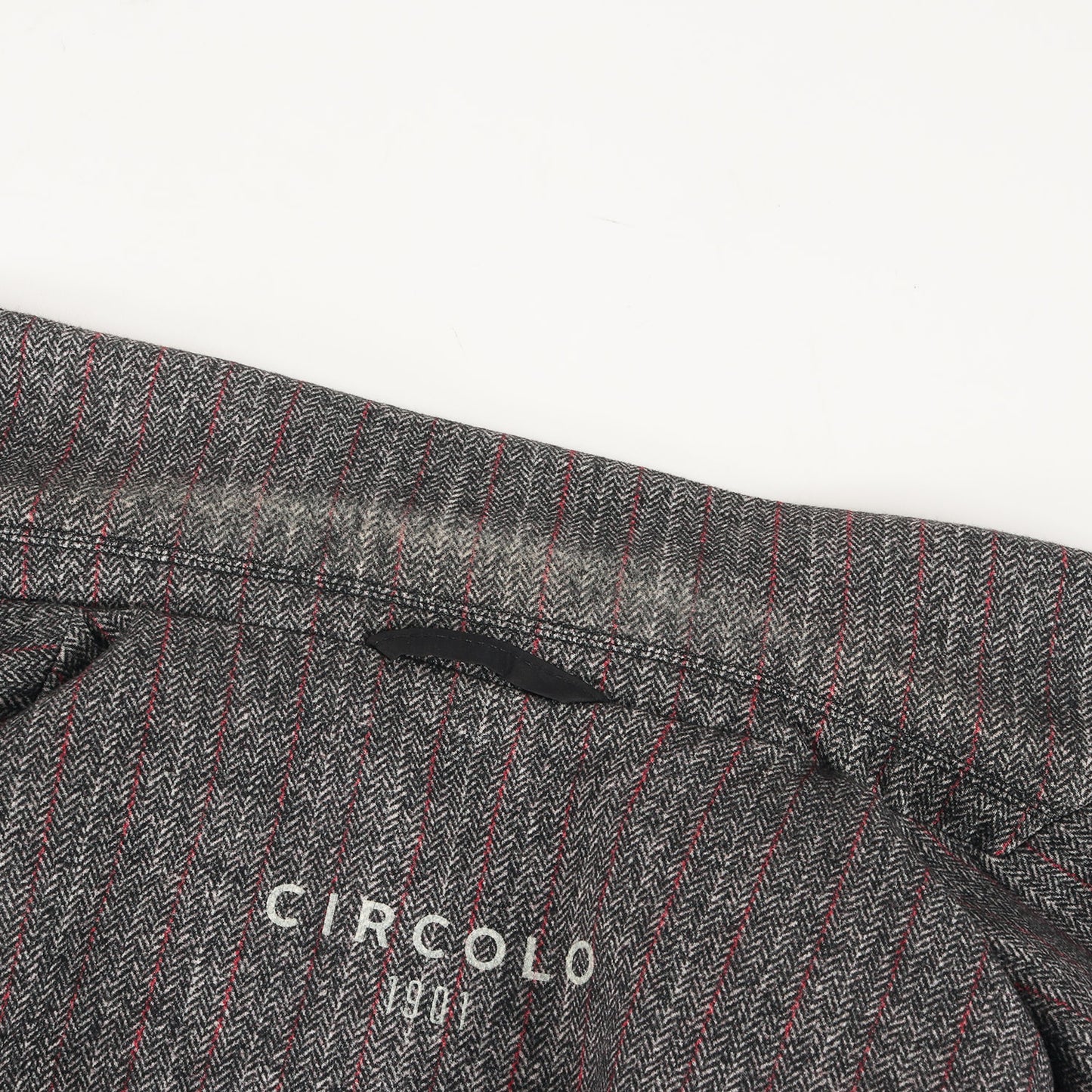 ヘリンボーン ストライプ プリント ピークドラペル ダブルブレスト 6B テーラード ジャケット (0204-283620) / 裏起毛 proudly easy