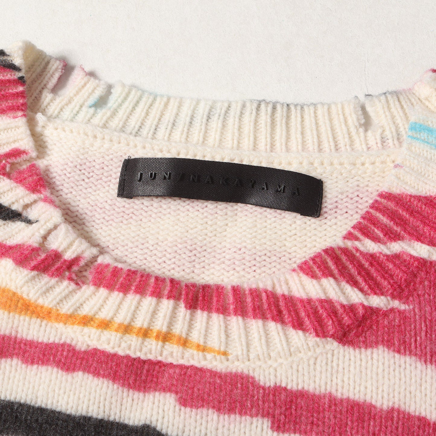 22AW ダメージ加工 マルチ ゼブラ ニット (SUNNY DISTRESSED SWEATER)