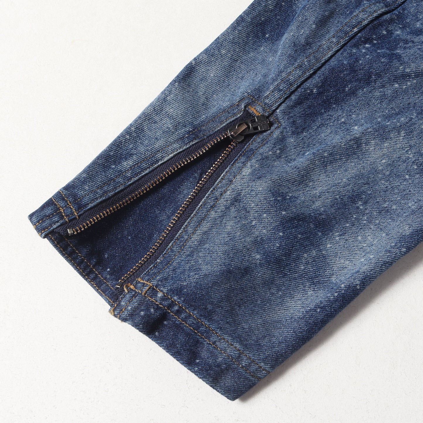 24AW ハイブリーチ加工 デニム ダブルブレスト ライダース ジャケット (GALAXY DENIM RIDERS JACKET KR-JK-M08)