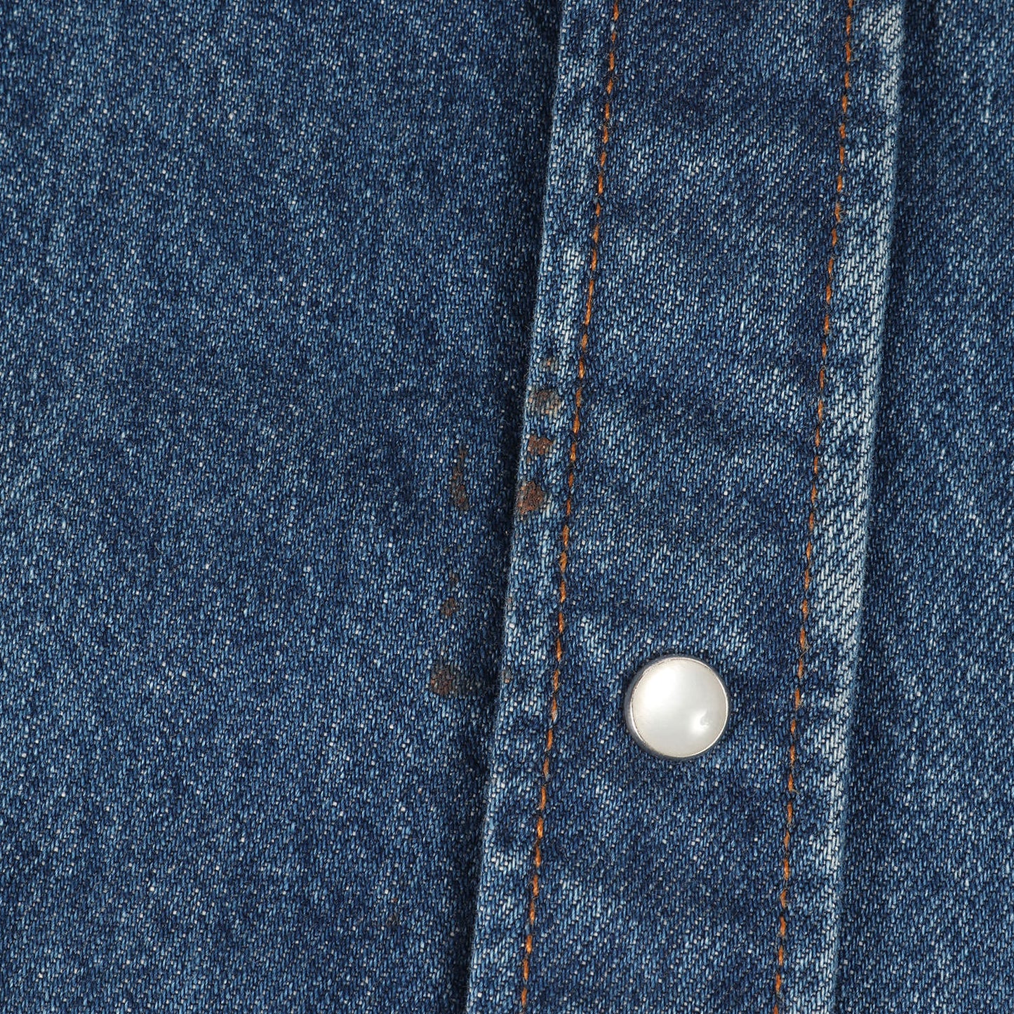 24SS モヘヤニット カスタム オーガニック デニムシャツ(Blue Organic Denim Shirt with Mohair Patches)