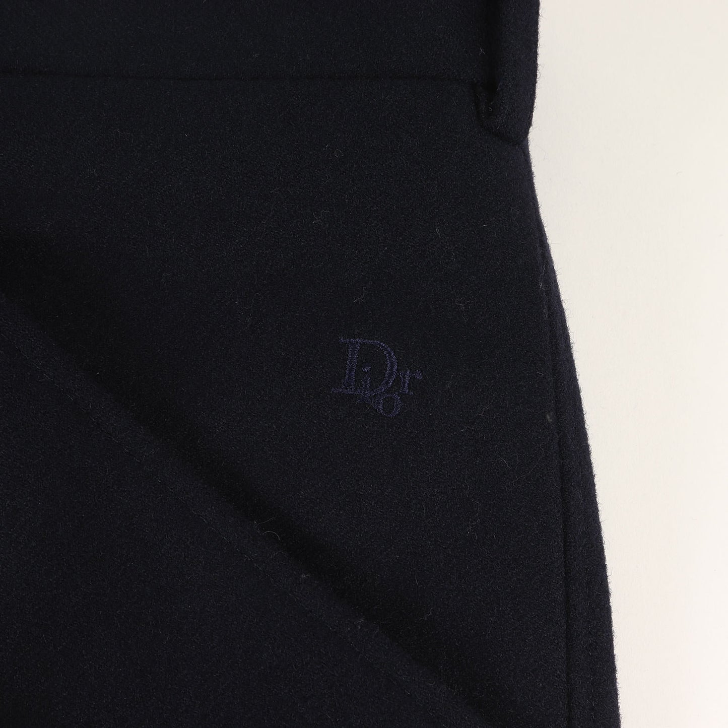80s Dior ロゴ 刺繍 ワイド バギー ストレッチ ウール スラックス パンツ / MONSIEUR