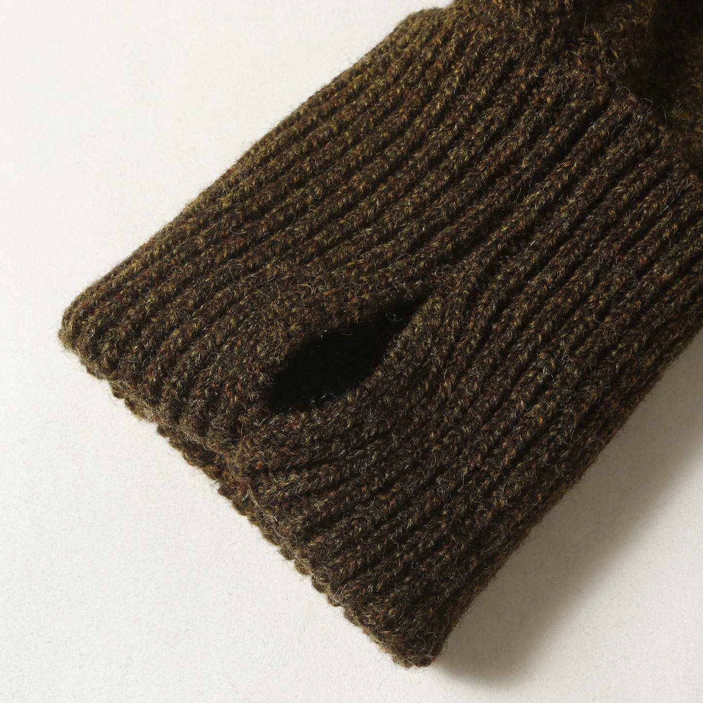 モックネック 畦編み メランジ ニット セーター (M/N ARMY SWEATER MT1303-0104)