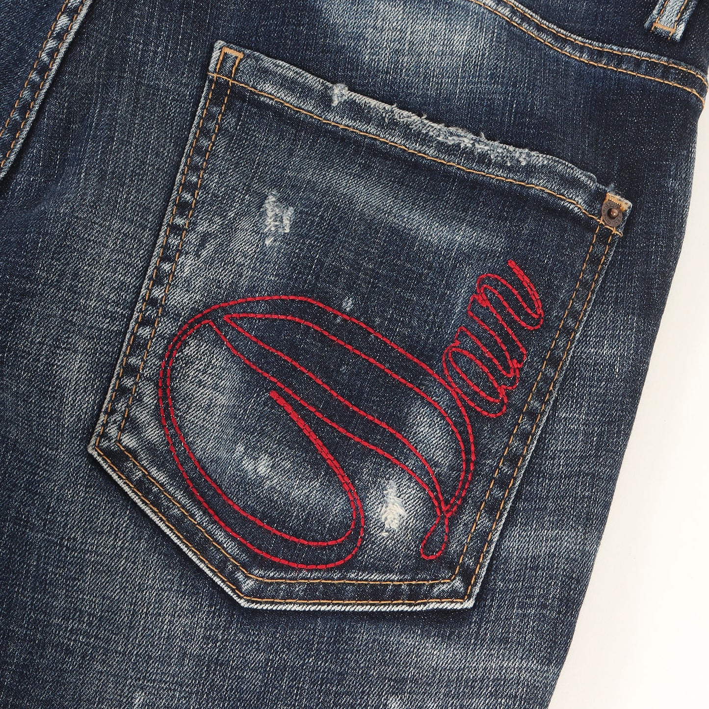 22SS ヴィンテージ ペイント加工 ストレッチ デニム スキニー パンツ (Sailor Jean S71LB1012 S30664)