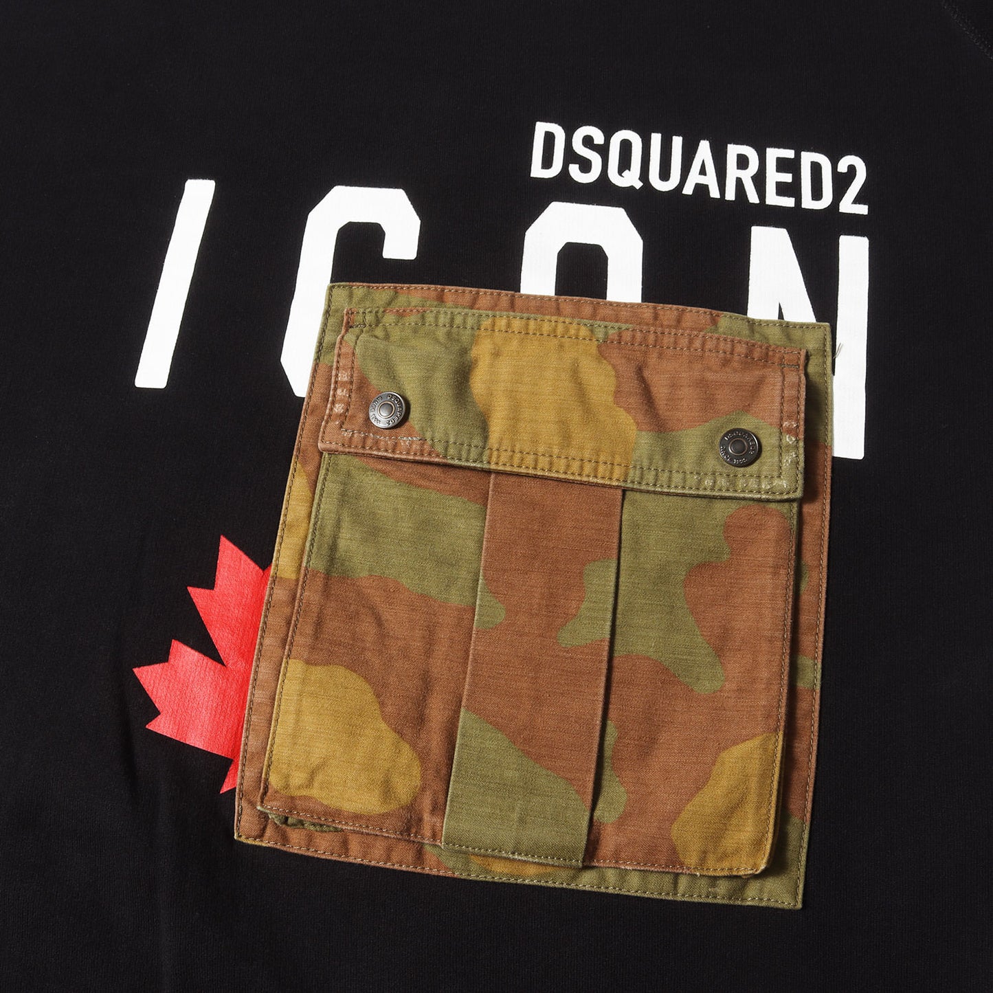 21AW ミリタリーフラップポケット ロゴ スウェット (College Fit S79GU0044 S25042) / 裏起毛