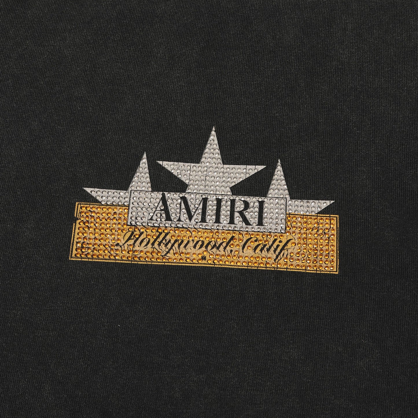 25SS ヴィンテージ加工 ラインストーン ロゴ Tシャツ (VINTAGE AMIRI CRYSTAL STAR TEE AMJYTE1151)