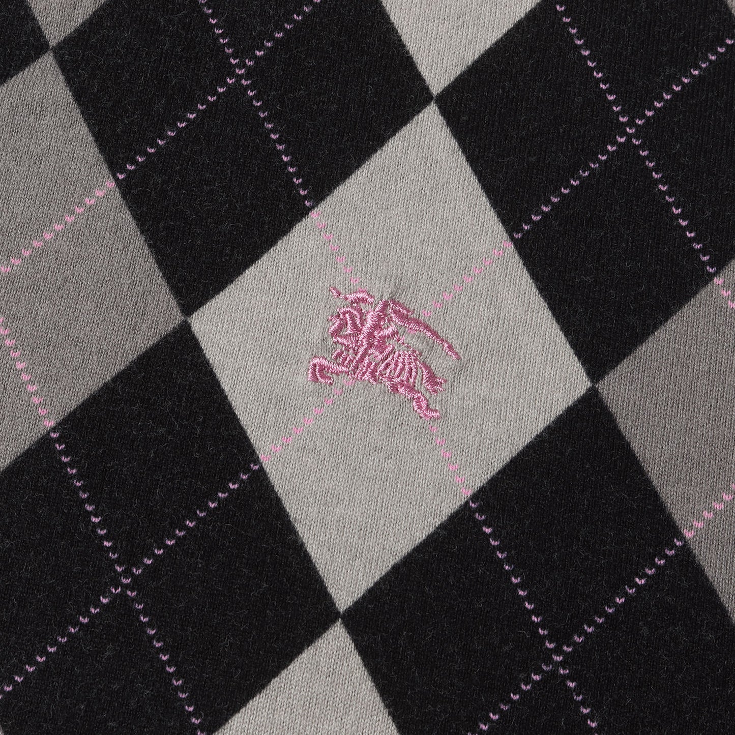 ワンポイント ホースマーク 刺繍 アーガイル 切替 Tシャツ / MADE IN JAPAN