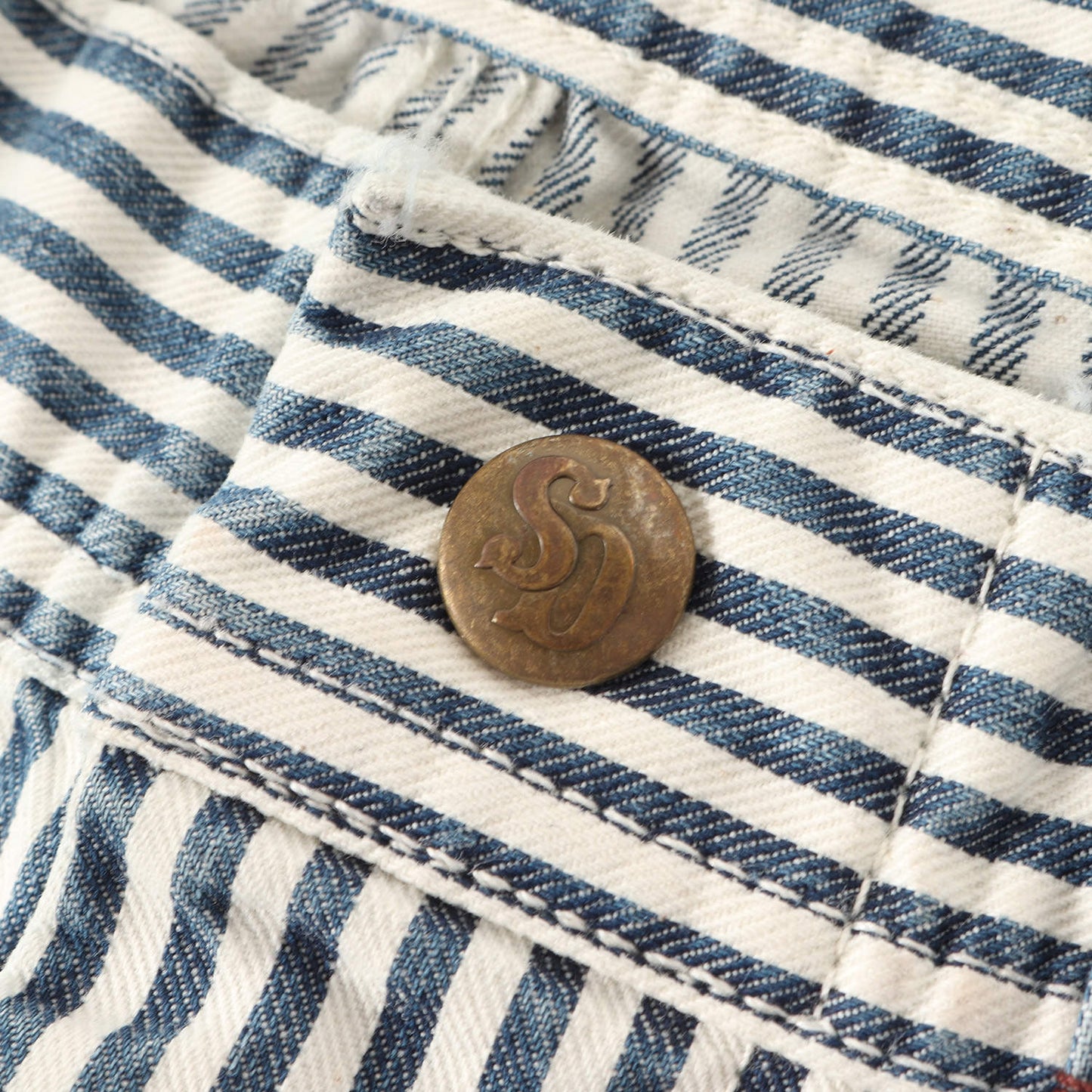 ヴィンテージ加工 ヒッコリーストライプ デニム ペインターパンツ (SD Painter Pants Vintage Wash)