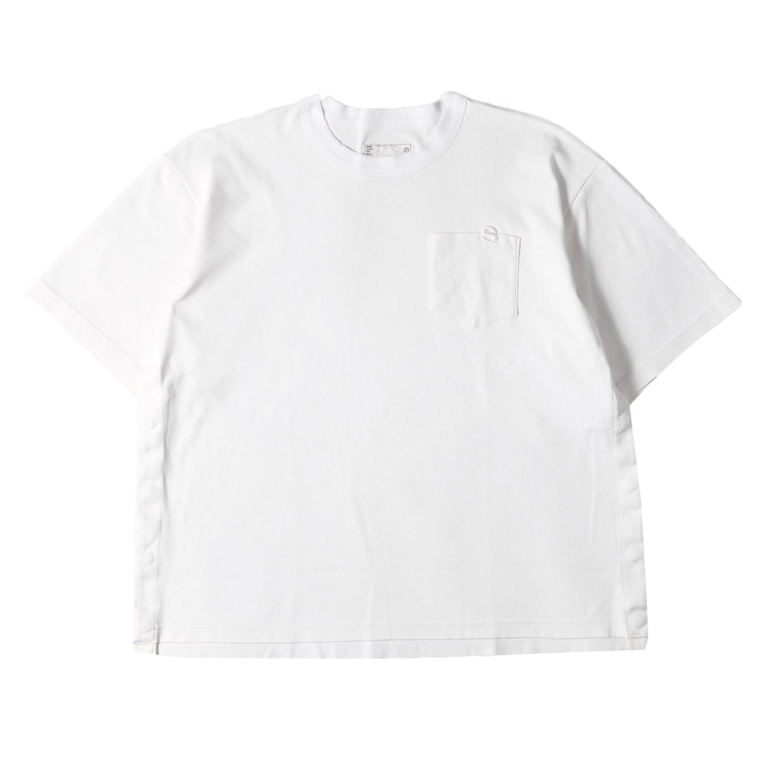 Sacai (サカイ) 23SS サイドスナップボタン付き コットンジャージー 
