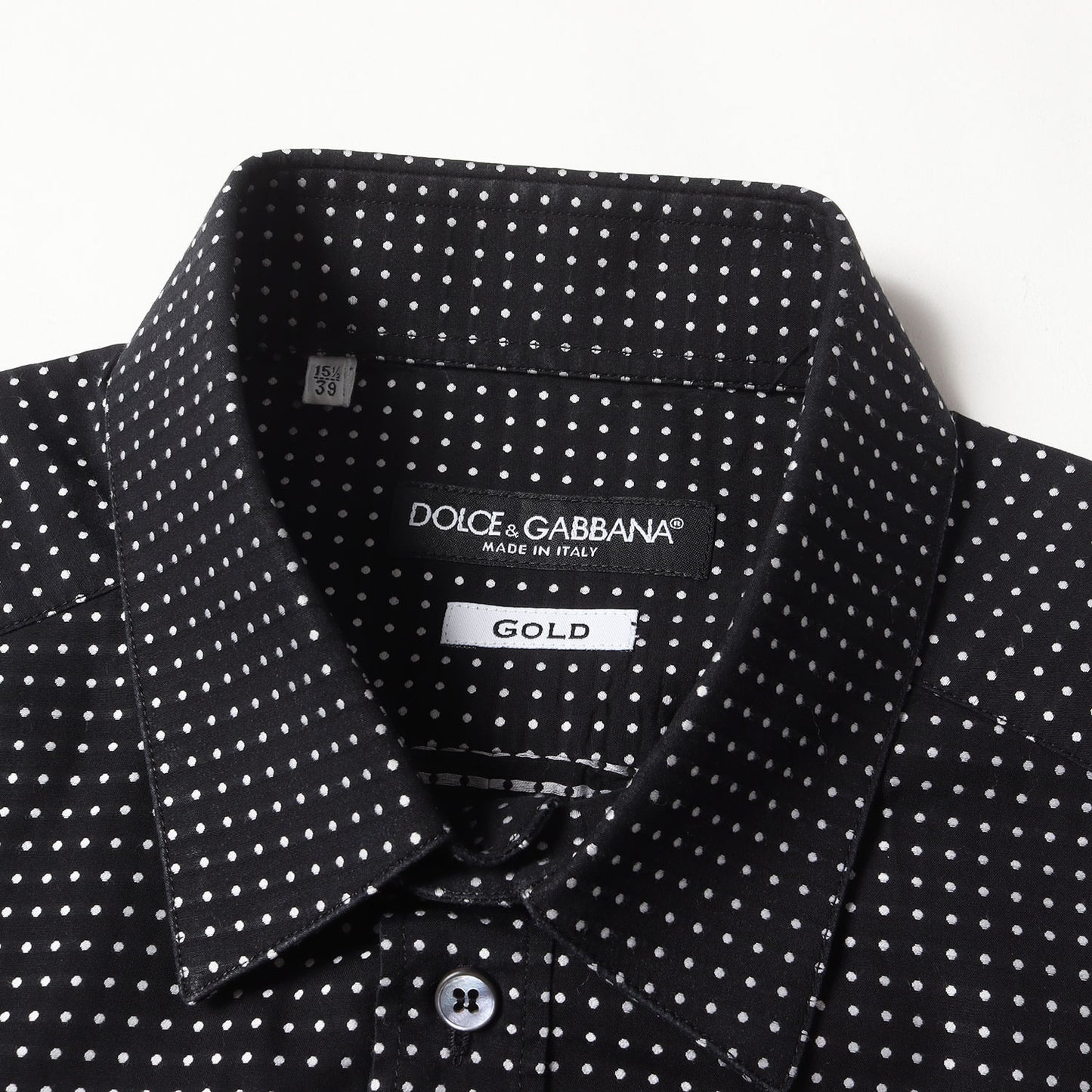 ポルカドット ジャガード フォーマル ドレス シャツ / コンバーチブルカフス GOLD