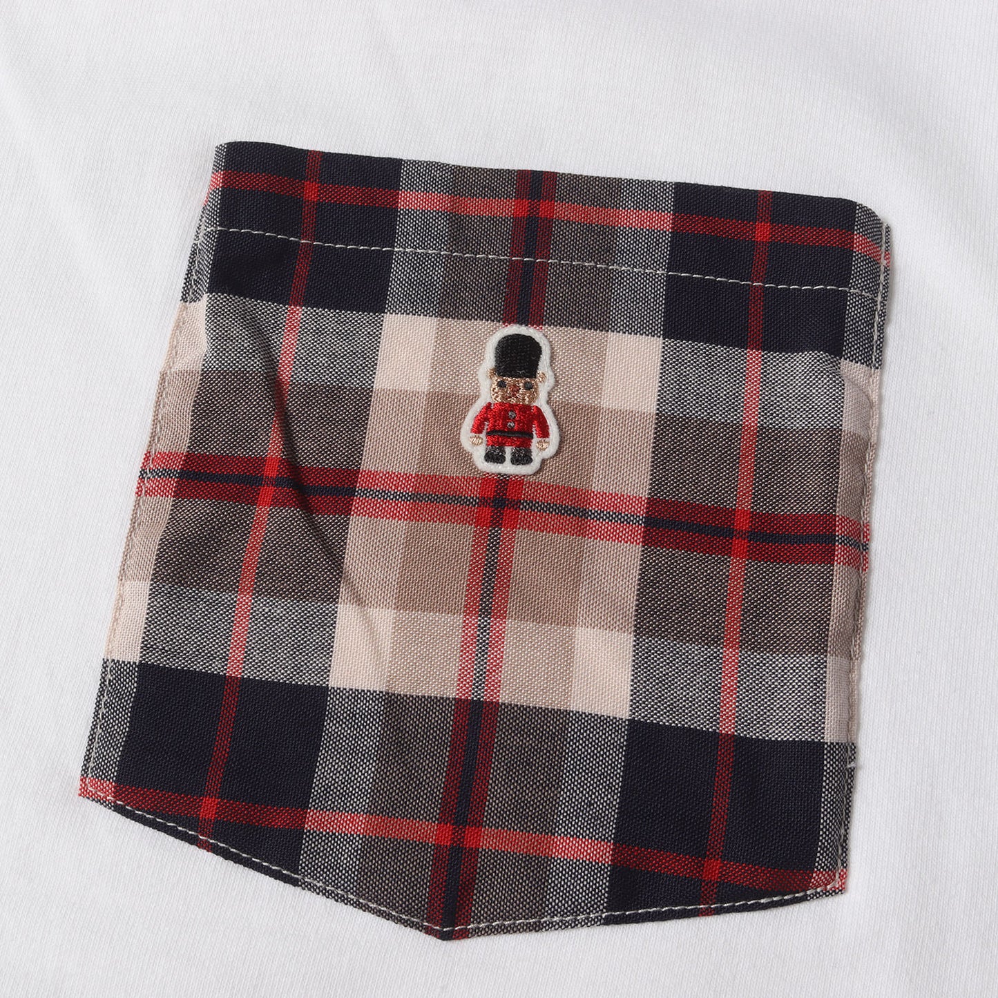 Buckring ham Bear チェック ポケット Tシャツ