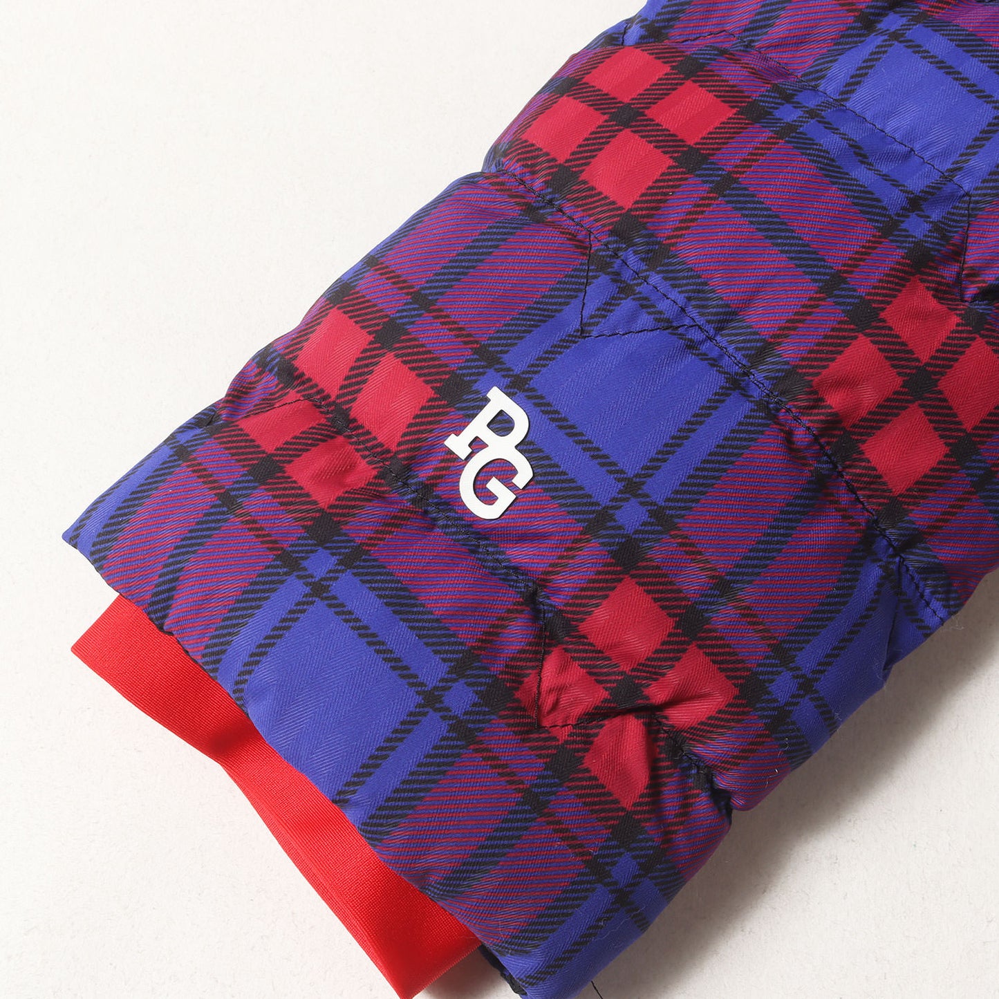 24SS ワンポイントロゴ タータンチェック フーデッド ストレッチ パテッド ブルゾン (055-4120008)