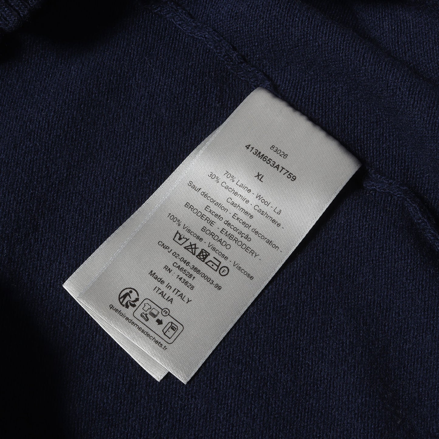 24SS ロゴ 刺繍 カシミヤ混 ニット セーター (413M653AT759)