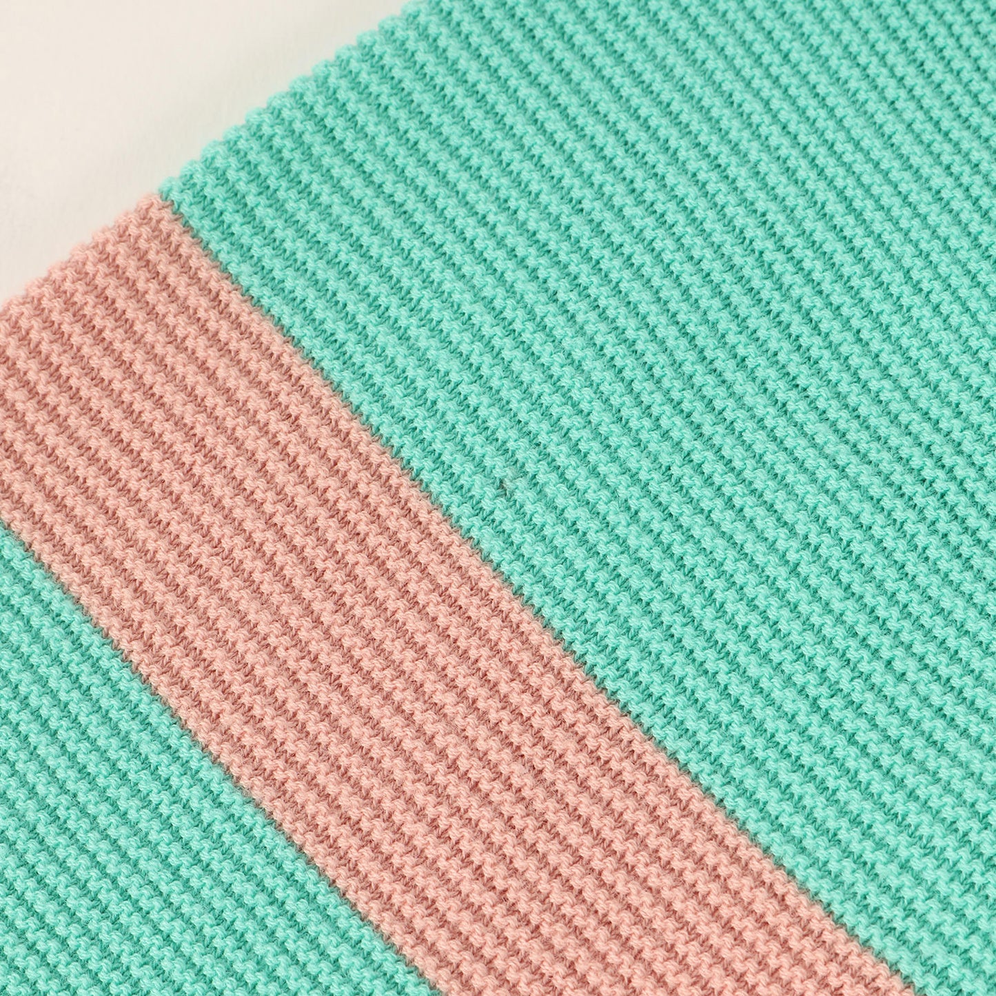 パネルボーダー ジャガード コットン ニット