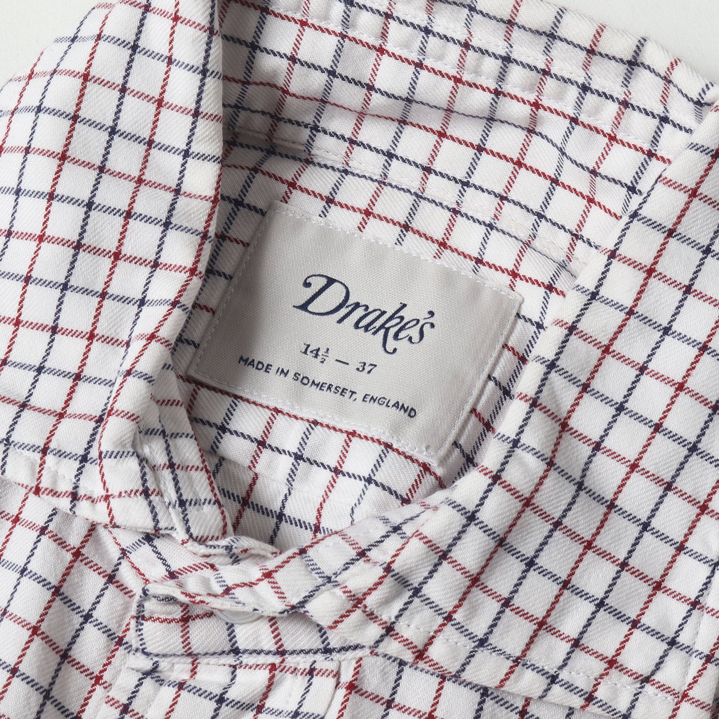 カッタウェイカラー グラフチェック ソフト フランネル ドレス シャツ / MADE IN ENGLAND