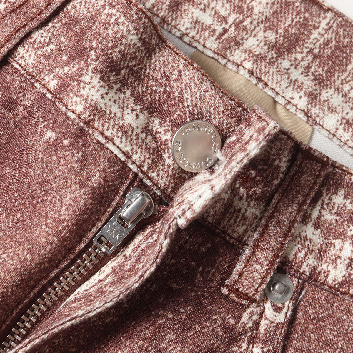 25SS ペイント加工 ストレート デニム パンツ (Terracotta Paint Print Denim Jeans AU00022) / ジッパーフライ LAB