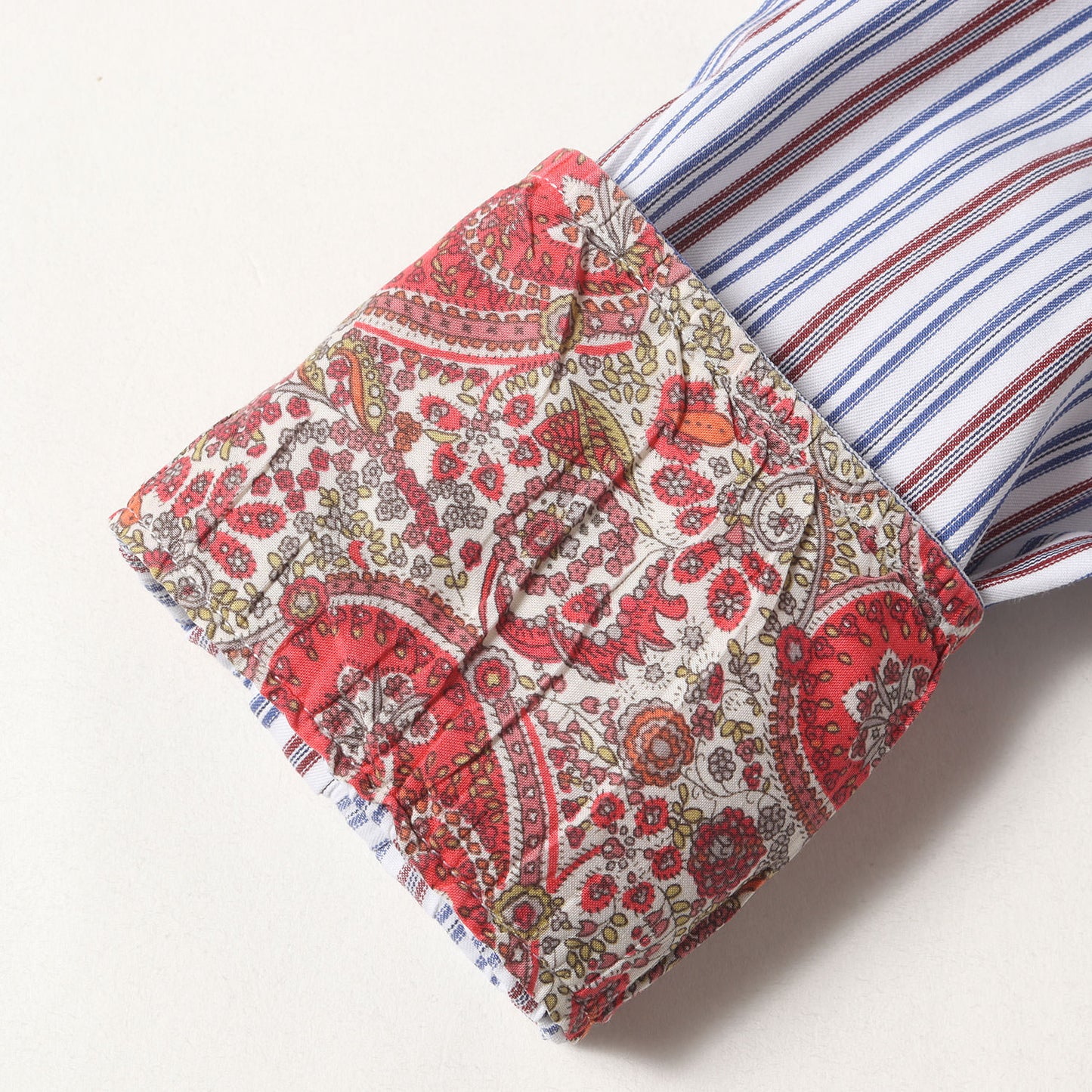 カフス裏 ペイズリー ストライプ ローン ドレス シャツ (263213 801PA) / コンバーチブルカフス MADE IN JAPAN