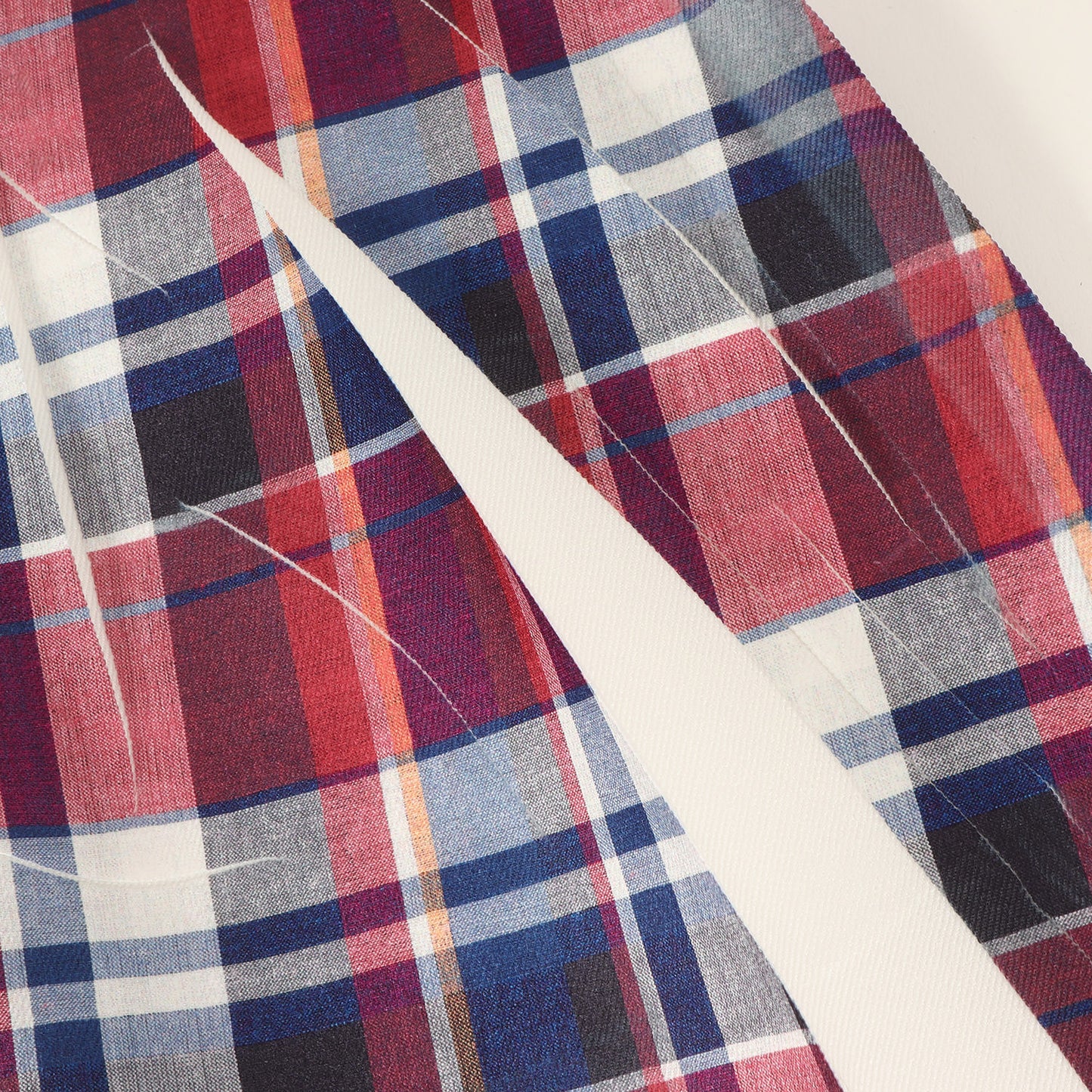 25SS タータンチェック 転写プリント ツータック ポリ バミューダ ショーツ (FO-P501)