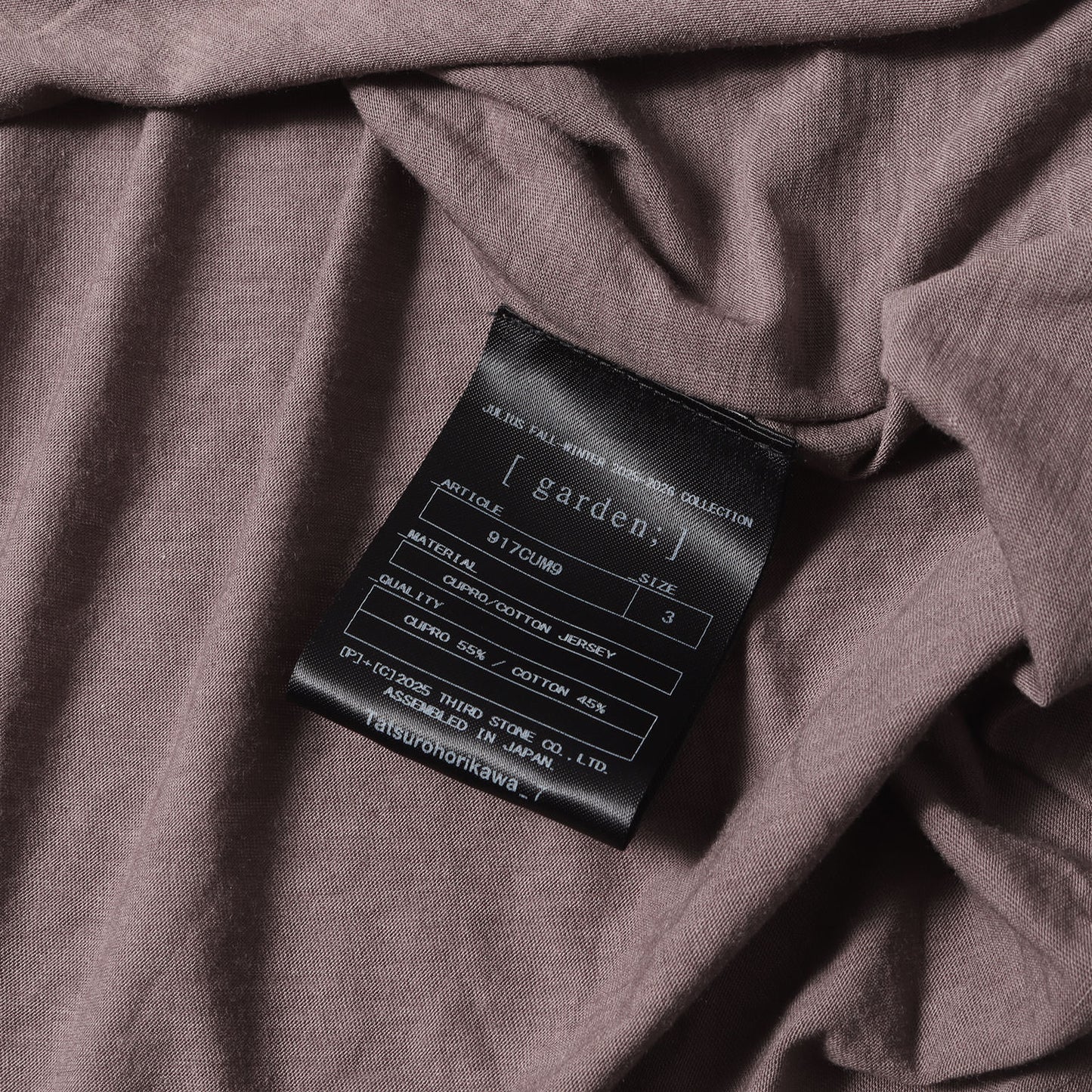 25AW キュプラ ジャージー カウルネック カットソー (Cowl Neck Top 917CUM9)